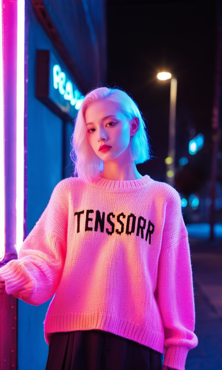 30907-1804640078-xxmixgirl, A young albino woman holding a neon sign that says _TensorArt_ realism, cinematic outfit photo, cine.png